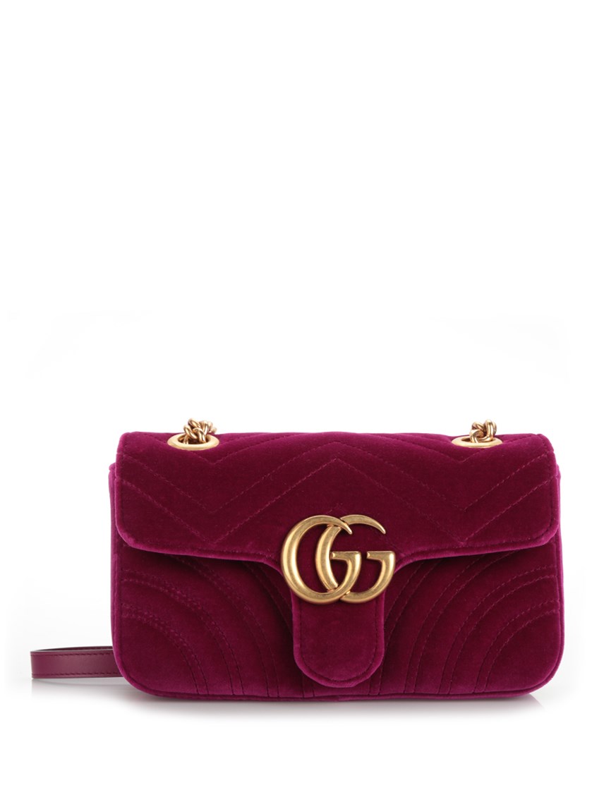 Gucci Small Gg Marmont 2.0 Velvet Shoulder Bag, Bordeaux | ModeSens