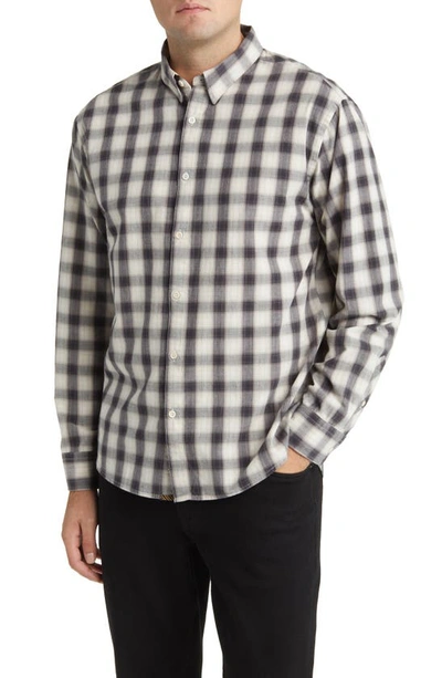 Billy Reid Tuscumbia Plaid Flannel Button-up Shirt In Black/ Natural