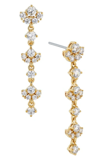 Nadri Cubic Zirconia Linear Drop Earrings In Gold