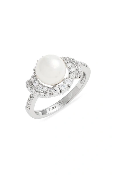 Nordstrom Freshwater Pearl Ring In Platinum Plated