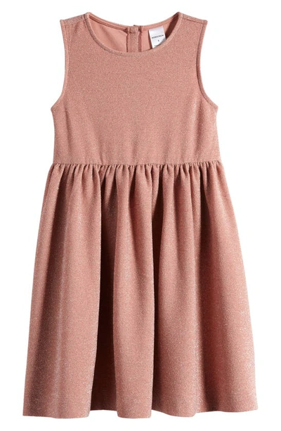 Nordstrom Kids' Metallic Bow Back Party Dress In Pink Chintz Sparkle