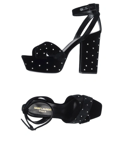 Saint Laurent Sandals In Black