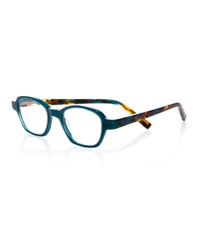 Eyebobs Haute Flash Square Two-tone Readers In Teal