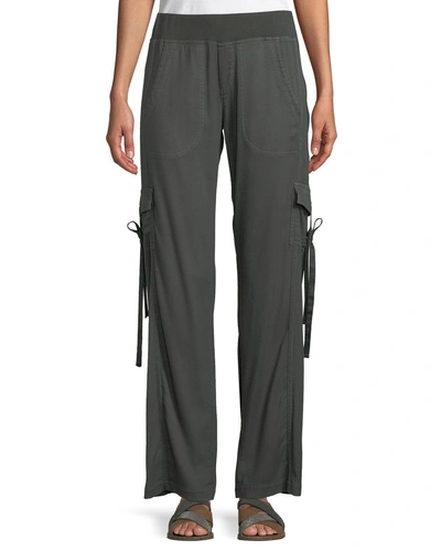 Xcvi Vroni Relaxed Cargo Pants With Grommet & Tie Detail, Plus Size In Sea Turtle