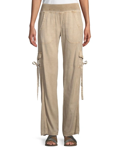 Xcvi Vroni Relaxed Cargo Pants With Grommet & Tie Detail, Plus Size In Autumn Bronze