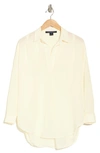 French Connection Rhodes Crepe Popover Shirt In Beige