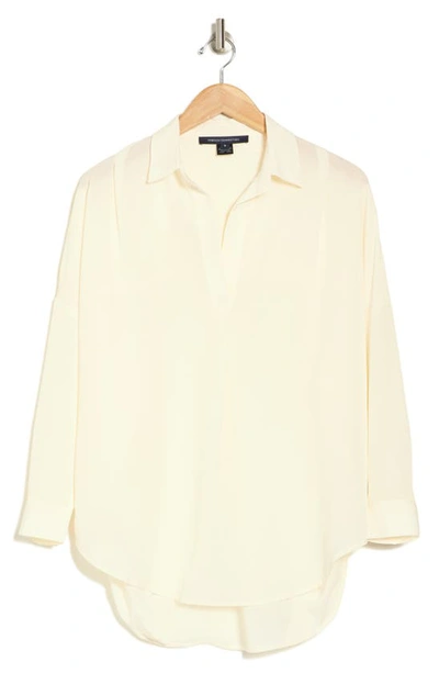 French Connection Rhodes Crepe Popover Shirt In Beige