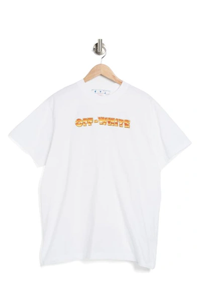 Off-white Cotton Logo Graphic T-shirt In White Orange