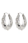 Tasha Crystal Huggie Hoop Earrings In Silver