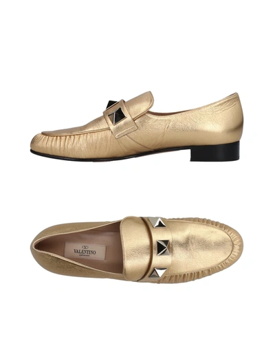 Valentino Garavani Loafers In Gold