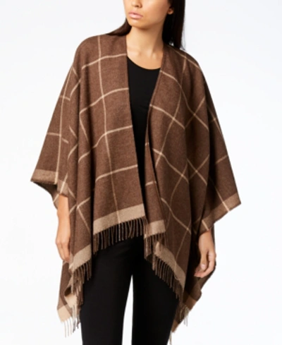 Eileen Fisher Baby Alpaca Printed Poncho, Regular & Plus In Sepia