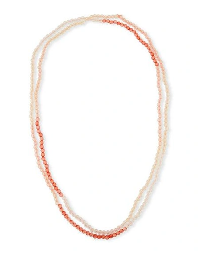 Masai Jet Beaded Necklace, 31" In Orange
