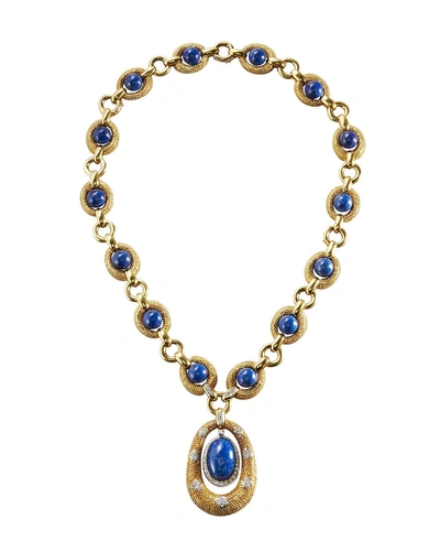 Hays Worthington 18k Yellow Gold & Lapis Sautoir Necklace With Diamonds