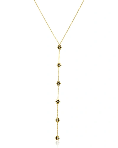 Legend Amrapali 18k Gold Mini Icon Y-necklace W/ Diamonds & Black Enamel, 24"