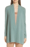 Eileen Fisher Plus Size Ultrafine Merino Straight Long Cardigan In Elm