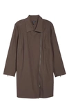 Eileen Fisher Plus Size Washable Stretch Crepe Moto Jacket In Cobblestone