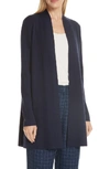 Eileen Fisher Ultrafine Merino Straight Long Cardigan In Midnight
