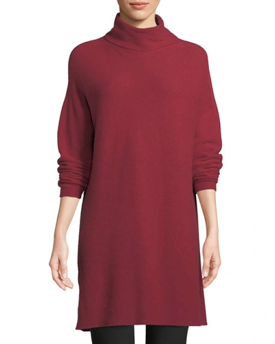 Eileen Fisher Cashmere Funnel-neck Tunic In Radish
