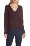 Eileen Fisher Silky Tencel V-neck Boxy Sweater, Plus Size In Raisonette