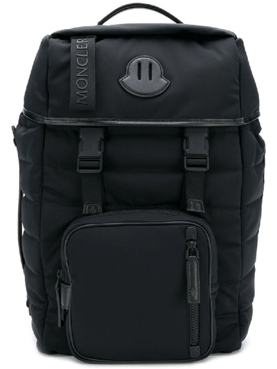 Moncler Men's Chute Leather-trim Canvas Backpack In Navy