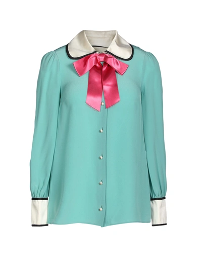 Gucci Silk Shirts & Blouses In Turquoise