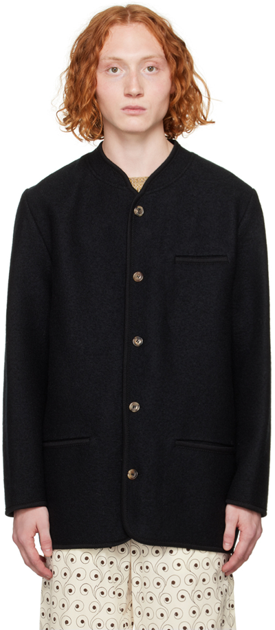 RIER ウォーカージャケット M ブラック RIER | Walker jacket black | 100% natural wool | made in