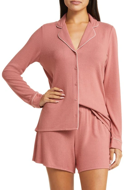 Nordstrom Brushed Hacci Short Pajamas In Pink Taffy