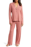 Nordstrom Brushed Hacci Pajamas In Pink Taffy