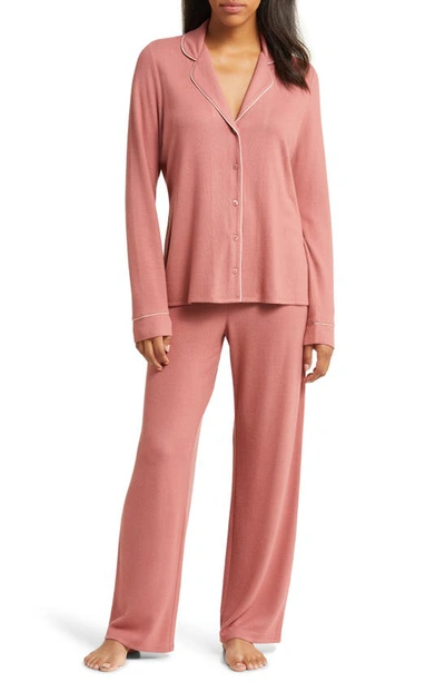 Nordstrom Brushed Hacci Pyjamas In Pink Taffy