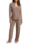 Nordstrom Brushed Hacci Pajamas In Brown Brownie Animal Prints