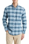 Nordstrom Tech-smart Trim Fit Check Stretch Button-down Shirt In Teal Arden Plaid