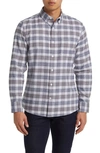 Nordstrom Tech-smart Trim Fit Check Stretch Button-down Shirt In White- Purple Arden Plaid