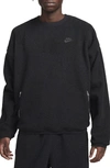 Nike Club Fleece Oversize Crewneck Sweatshirt In Black/ Black