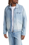 Elwood Petrol Denim Jacket In Light Indigo