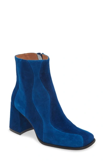 Jeffrey Campbell Lavalamp Bootie In Blue Suede Combo