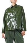 Noisy May Sky Faux Leather Jacket In Kombu Green