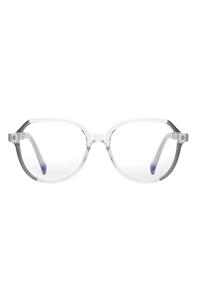 Fifth & Ninth Nelli 53mm Round Blue Light Blocking Glasses In Transparent Grey