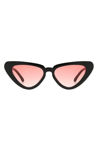 Fifth & Ninth Freya 53mm Gradient Polarized Cat Eye Sunglasses In Black/ Rose