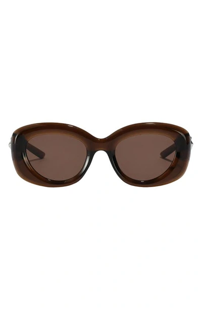 Fifth & Ninth Bianca 54mm Polarized Round Sunglasses In Brown