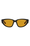 Fifth & Ninth Brynn 56mm Polarized Cat Eye Sunglasses In Black/ Orange