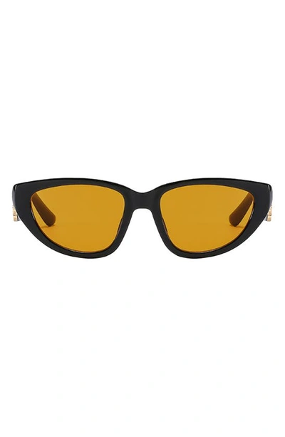 Fifth & Ninth Brynn 56mm Polarized Cat Eye Sunglasses In Black/ Orange