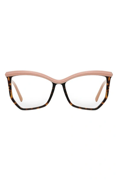 Fifth & Ninth Maggie 54mm Cat Eye Blue Light Blocking Glasses In Tan Torte