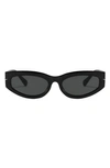 Fifth & Ninth Alexa 58mm Oval Polarized Sunglasses In Black