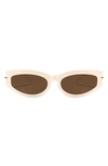 Fifth & Ninth Alexa 58mm Oval Polarized Sunglasses In Cream/ Brown