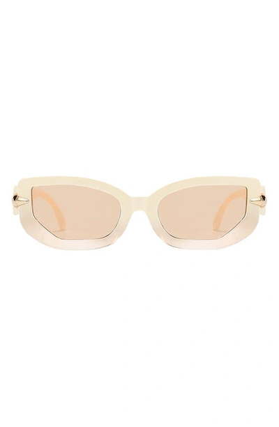 Fifth & Ninth Elle 58mm Polarized Geometric Sunglasses In Cream