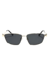 Fifth & Ninth Cleo 60mm Polarized Geometric Sunglasses In Black/ Gold
