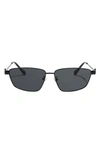 Fifth & Ninth Cleo 60mm Polarized Geometric Sunglasses In Black/ Black