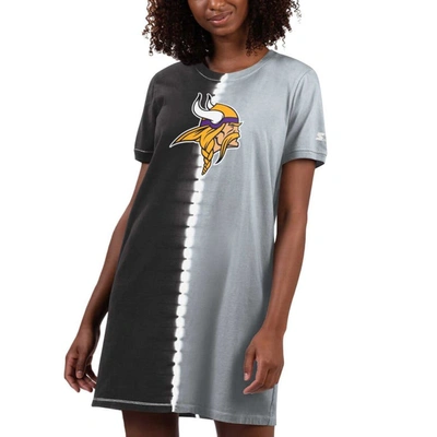 Starter Black Minnesota Vikings Ace Tie-dye T-shirt Dress