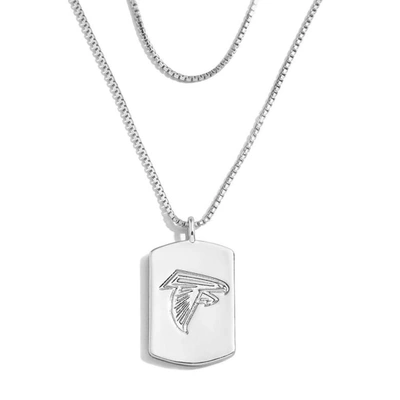 Wear By Erin Andrews X Baublebar Atlanta Falcons Silver Dog Tag Necklace