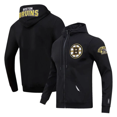 Pro Standard Black Boston Bruins Classic Chenille Full-zip Hoodie Jacket